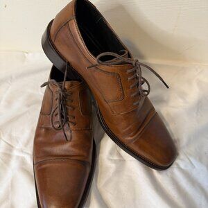 Johnston & Murphy Novick Cap Toe Oxford Men’s Dress Shoes Brown Leather 9M